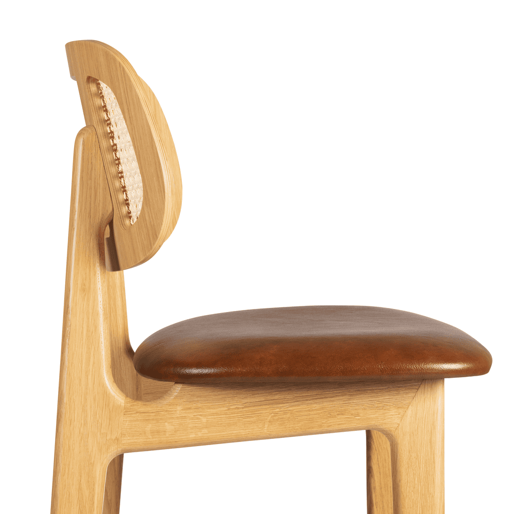 Relish Bar Stool Oak Rattan Seat Pad Detail2
