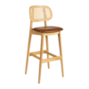 Relish Bar Stool Oak Rattan Tan Seat