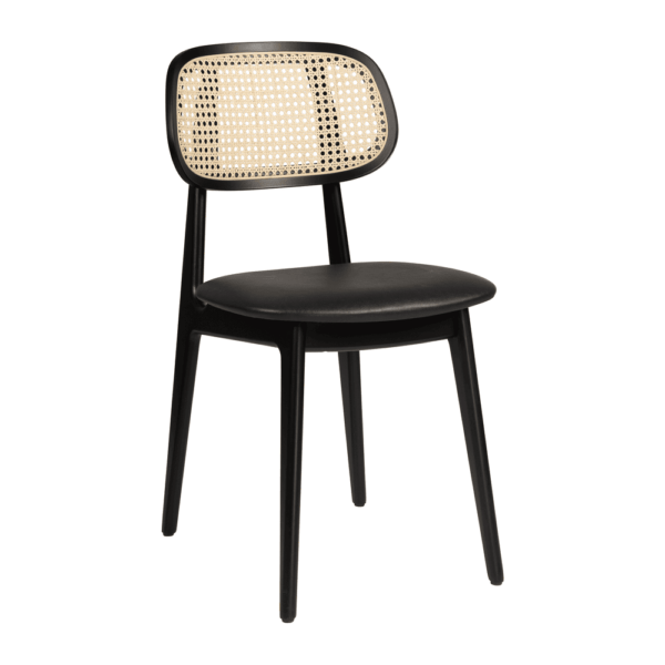 Relish Side Chair Black Rattan Black Seat