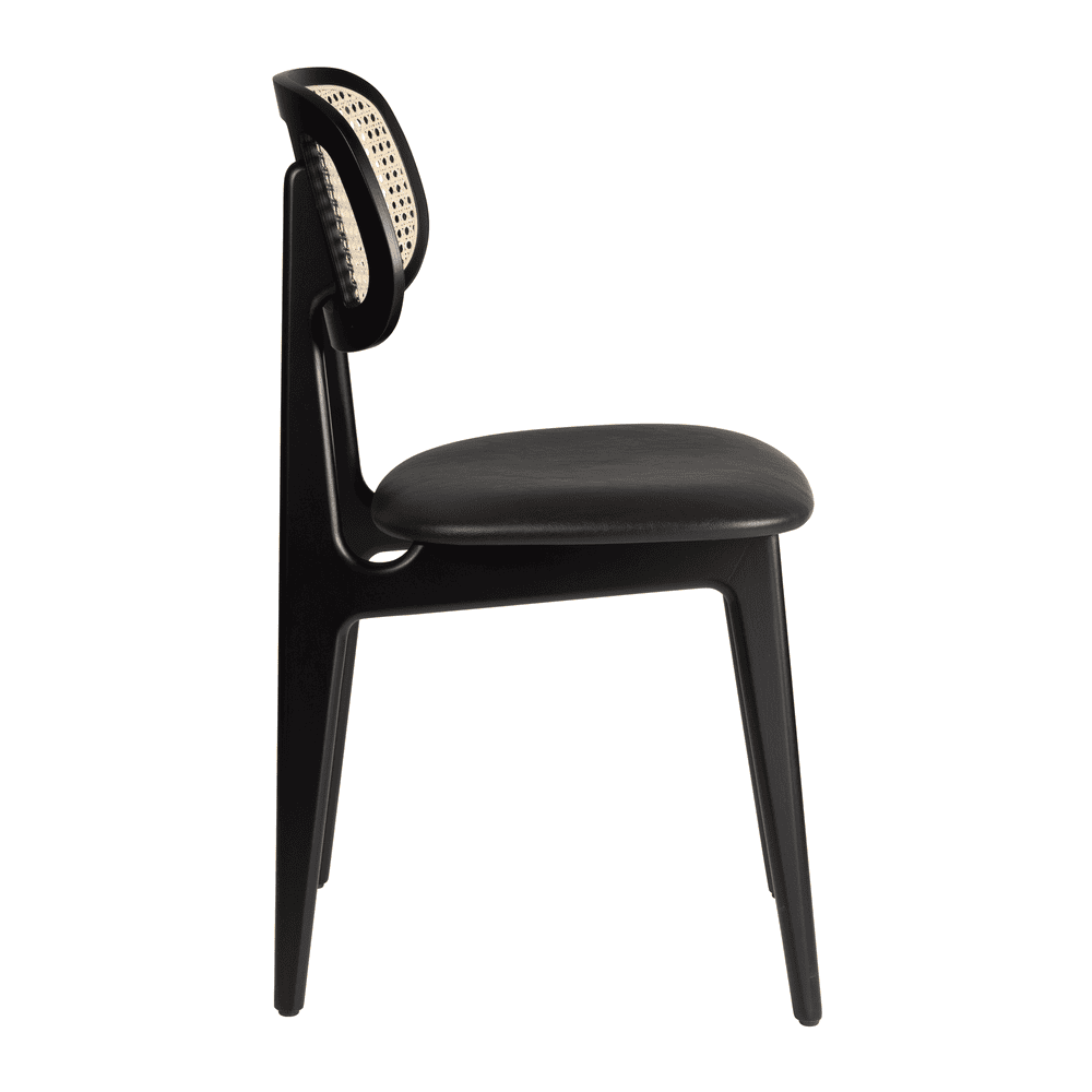Relish Side Chair Black Rattan Black Seat Side