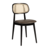 Relish Side Chair Black Rattan Brown Seat