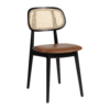 Relish Side Chair Black Rattan Tan Seat