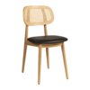 Relish Side Chair Oak Rattan Black Seat