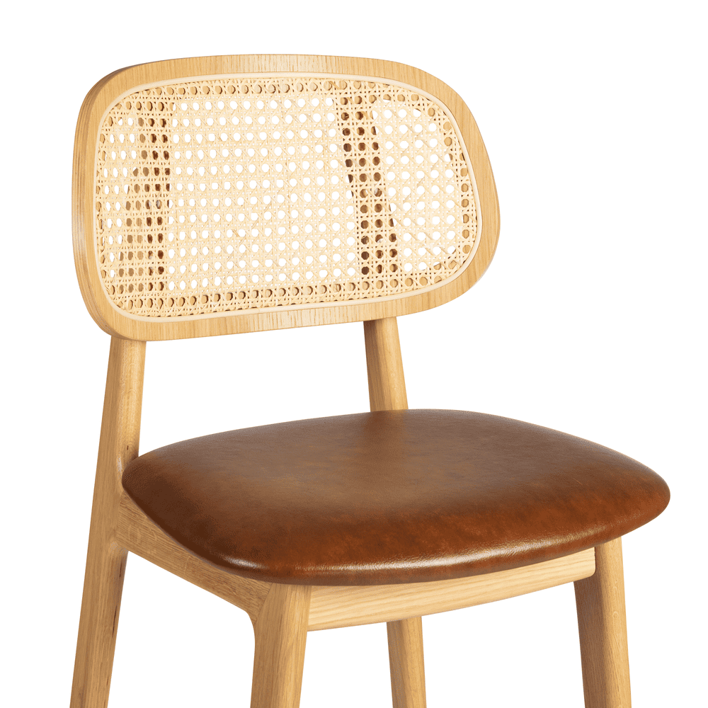 Relish Side Chair Oak Rattan Seat Detail1