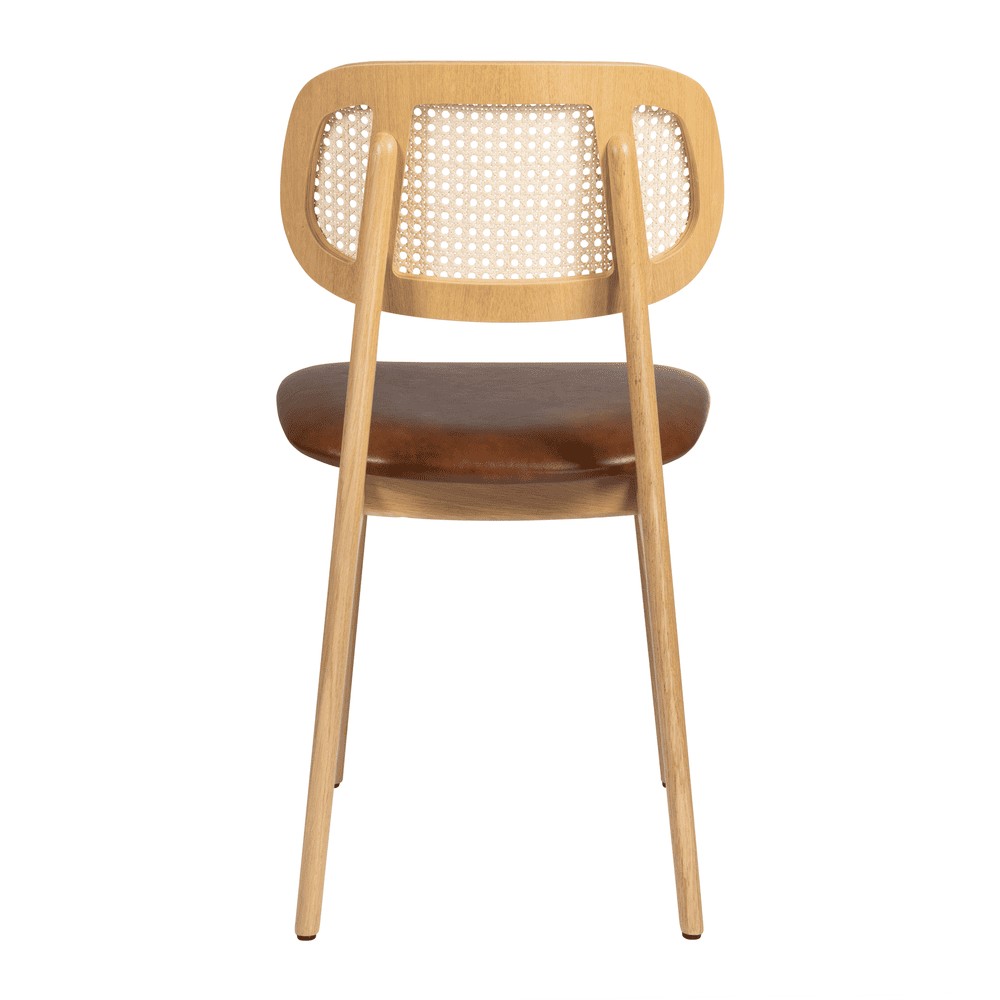 Relish Side Chair Oak Rattan Tan Seat Back