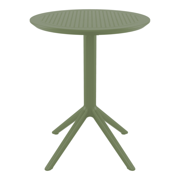 Sky Folding Table 60 Round Olive Green Side