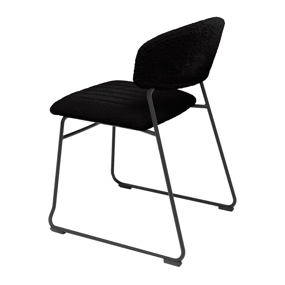 Teddy Stacking Side Chair Black Back