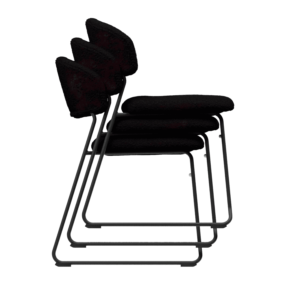 Teddy Stacking Side Chair Black Stacking