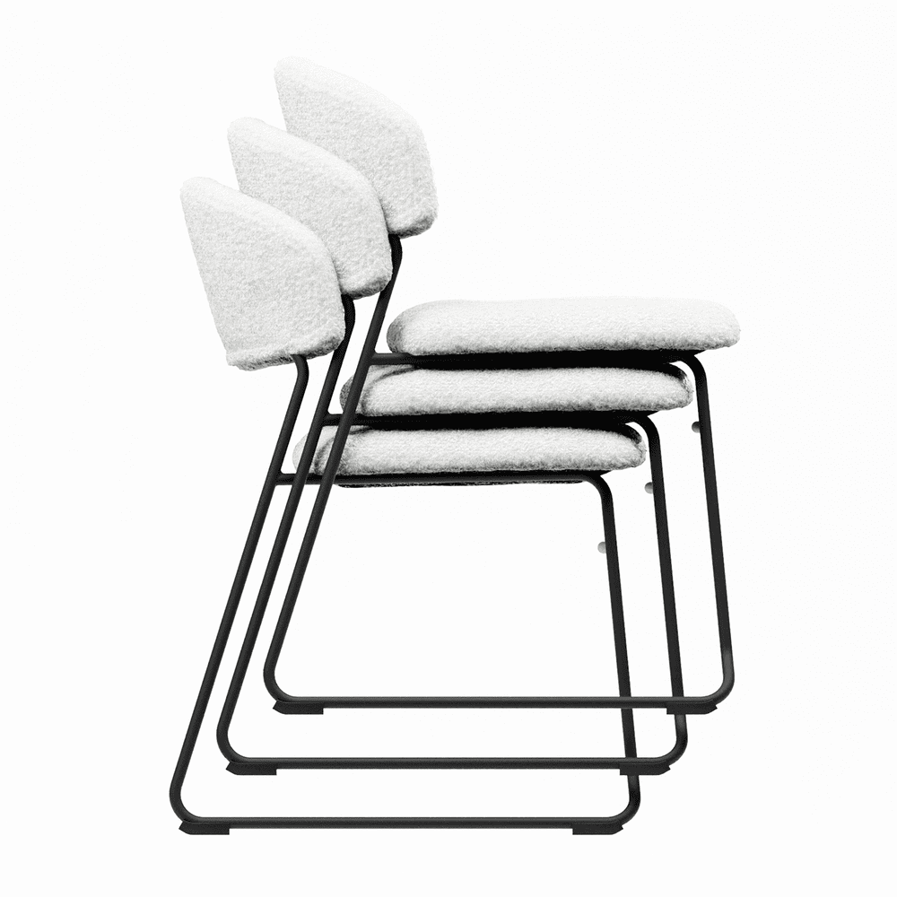 Teddy Stacking Side Chair White Stacking