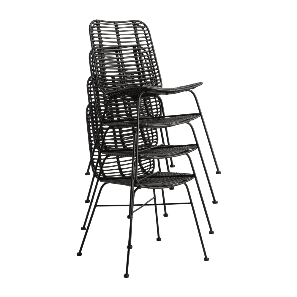 Palm Stacking Side Chair Black Stacking