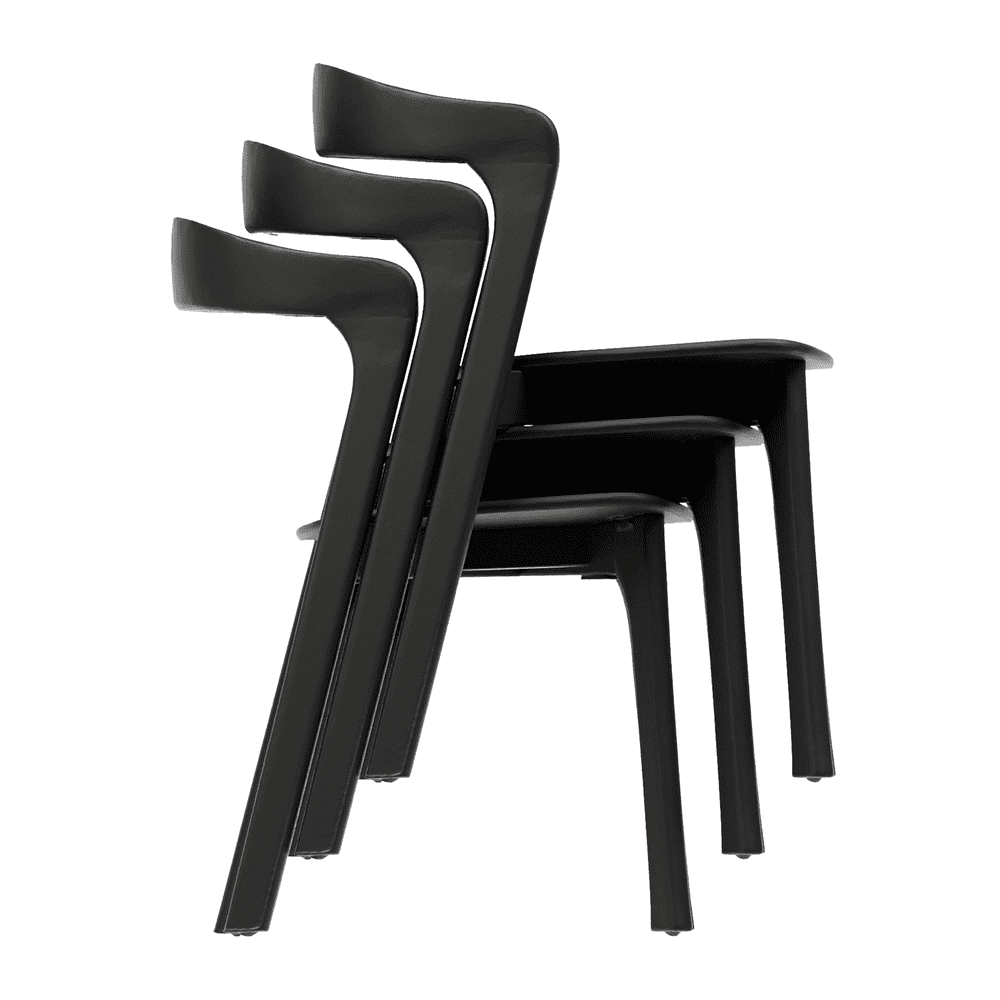Nina Stacking Side Chair Black Stacking