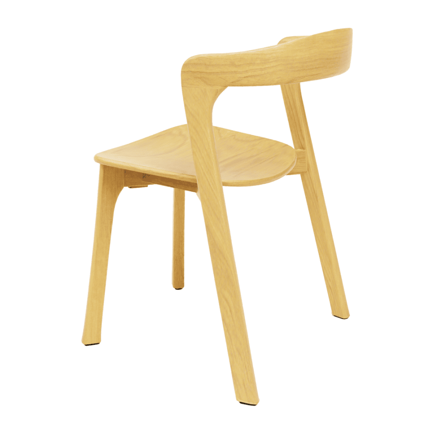 Dina Stackable Chair Nina Stacking Side Chair - Natural Oak - Upholstered Seat Pad - Zap Trading
