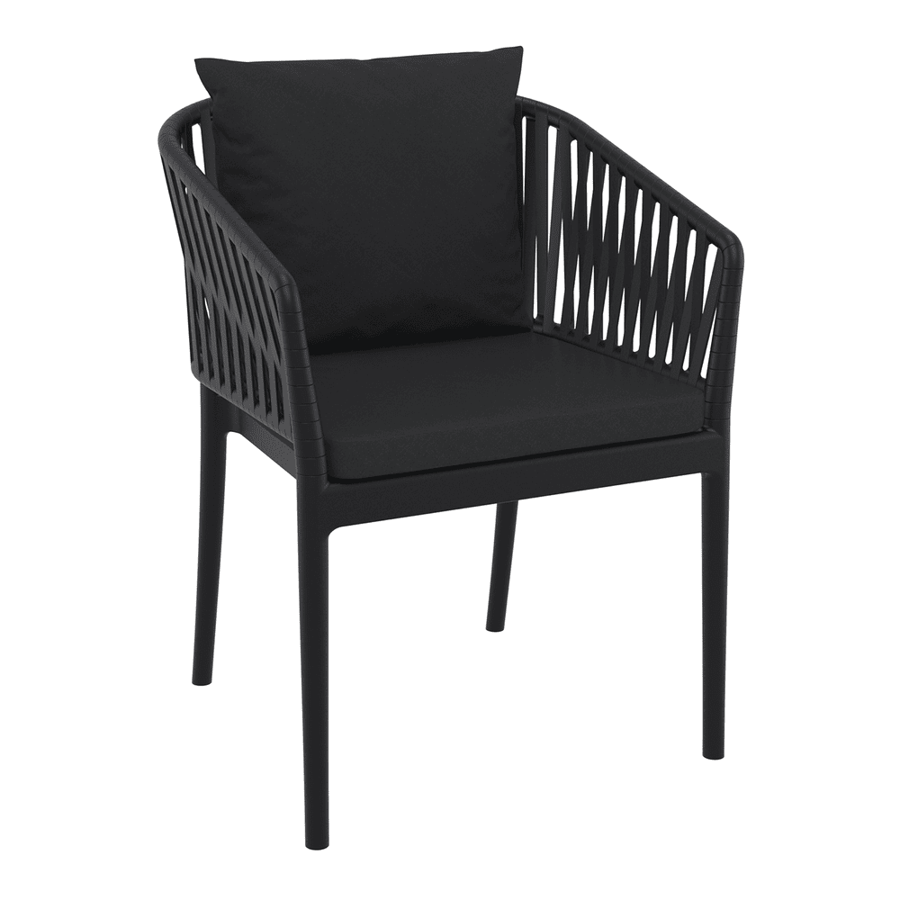Portofino Armchair Black Backrest Cushion Black