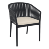 Portofino Armchair Black Seat Cushion Beige