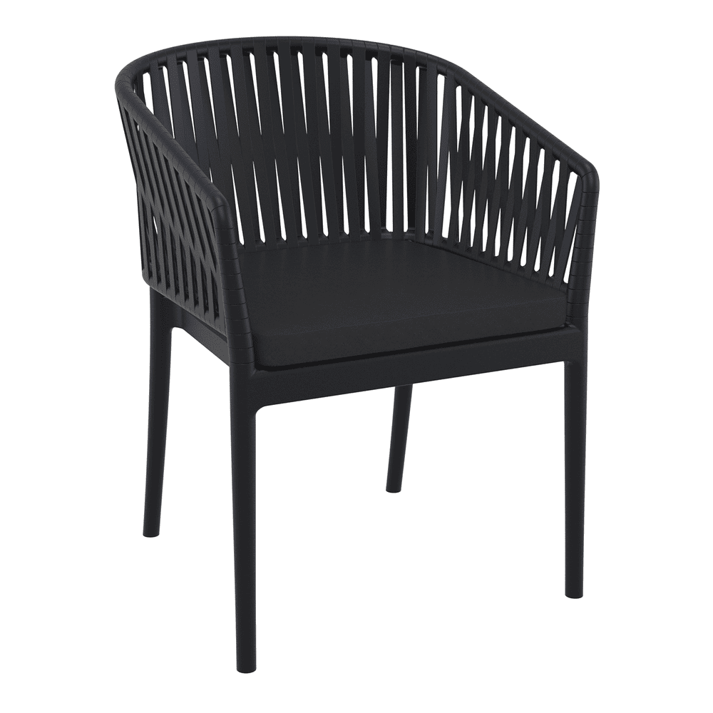 Portofino Armchair Black Seat Cushion Black