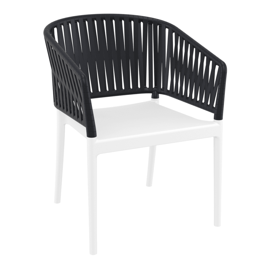 Portofino Armchair Black White