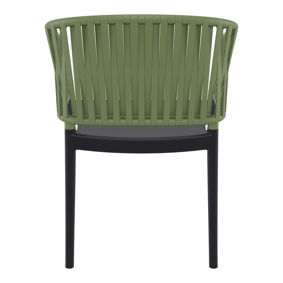 Portofino Armchair Olive Green Black Back