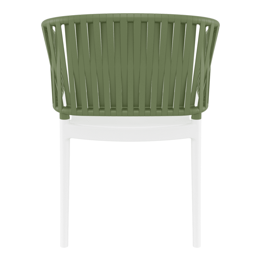 Portofino Armchair Olive Green White Back