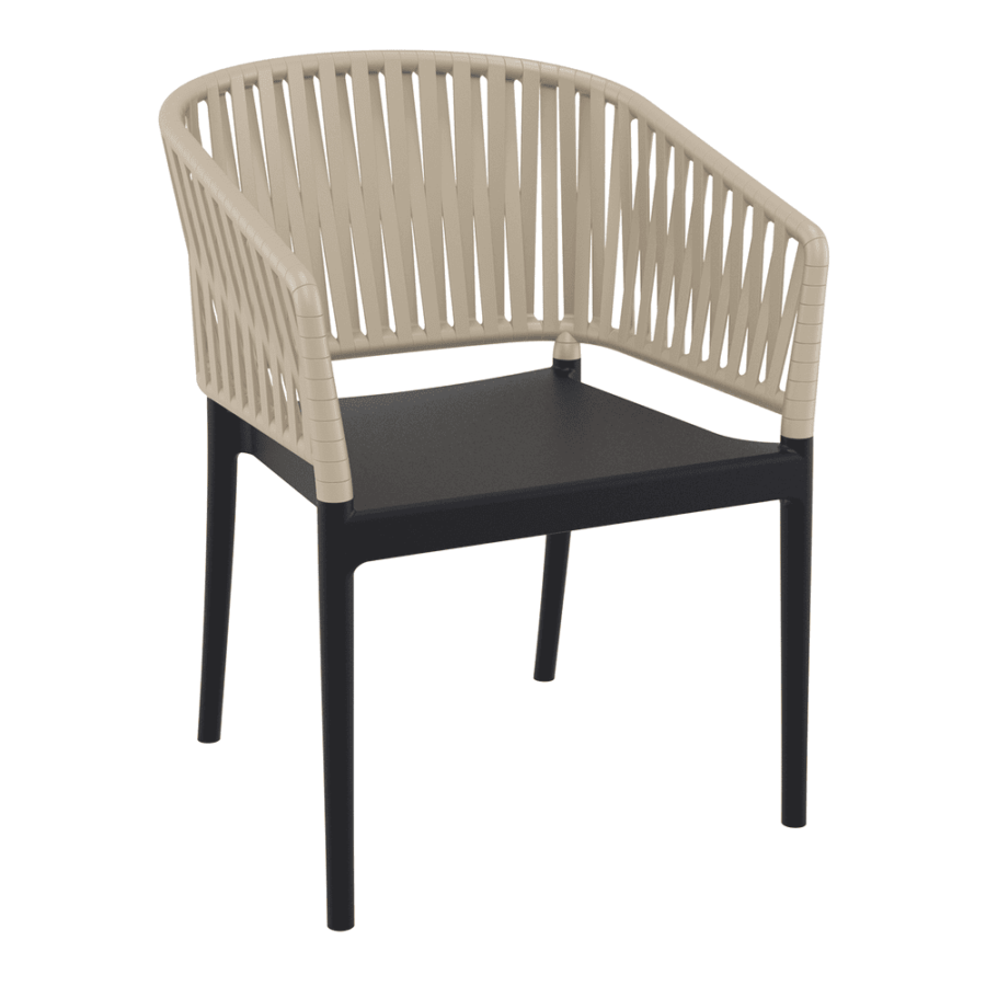 Portofino Armchair Taupe Black