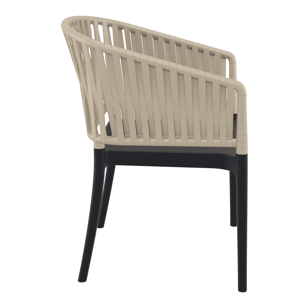 Portofino Armchair Taupe Black Side