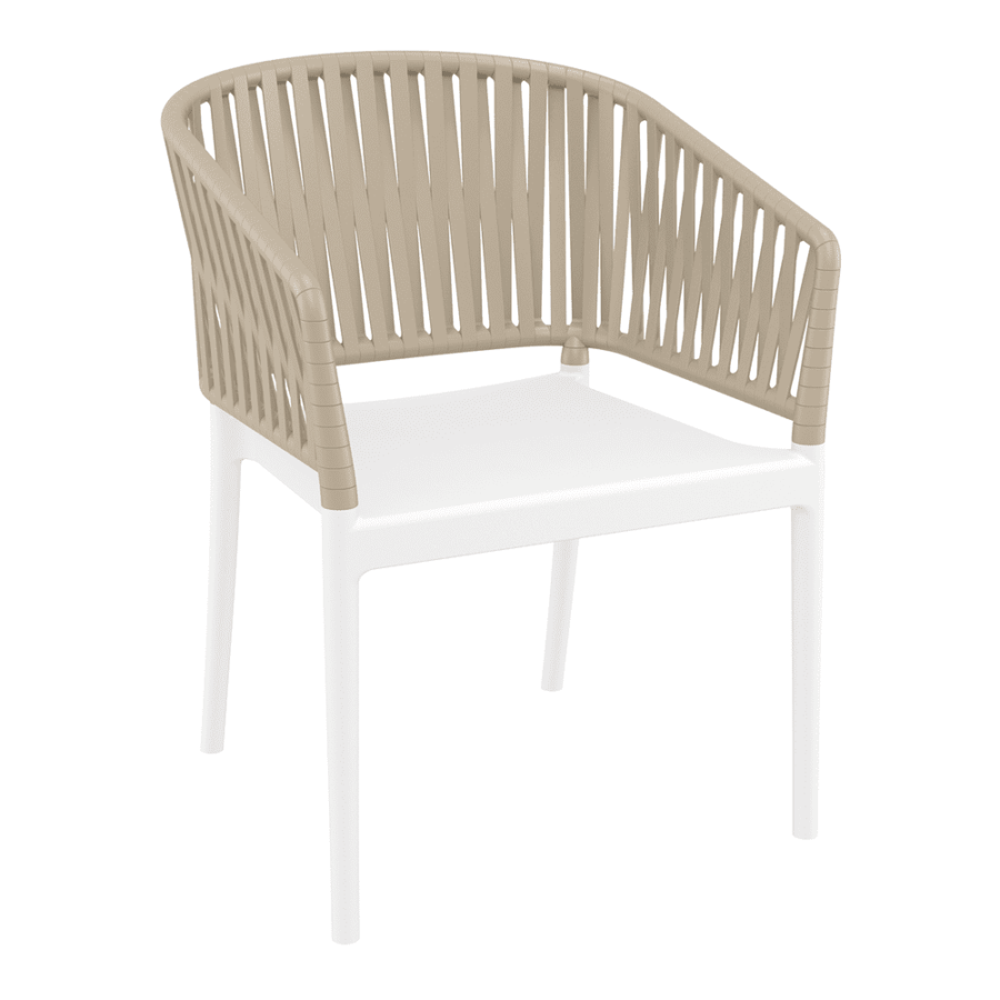 Portofino Armchair Taupe White
