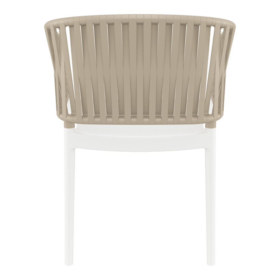Portofino Armchair Taupe White Back
