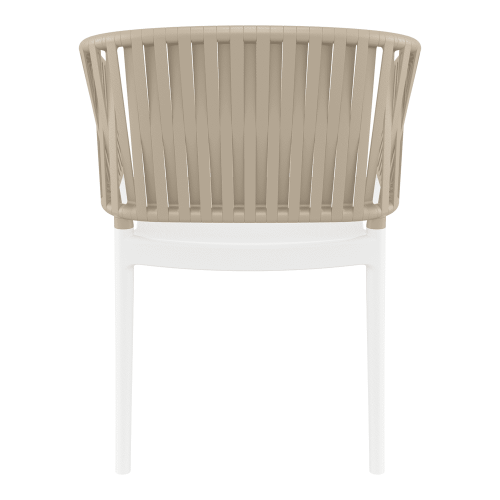 Portofino Armchair Taupe White Back