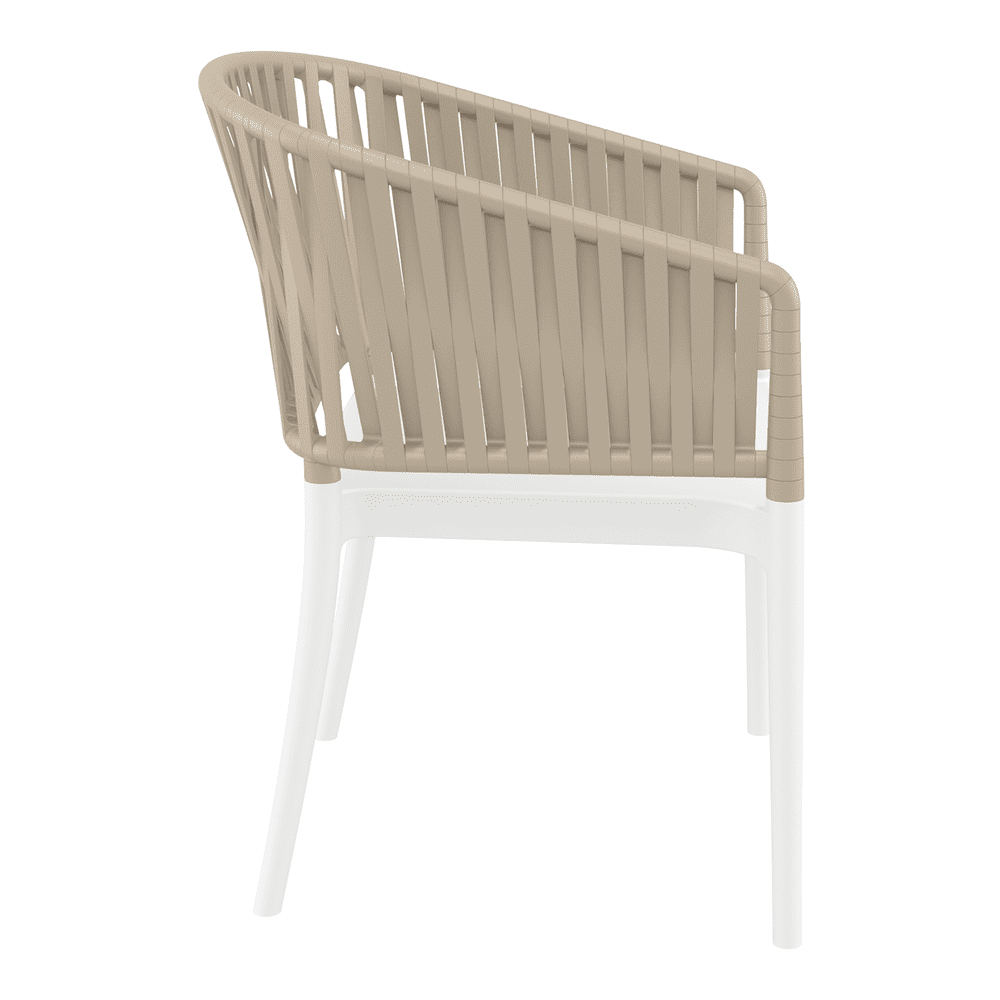 Portofino Armchair Taupe White Side
