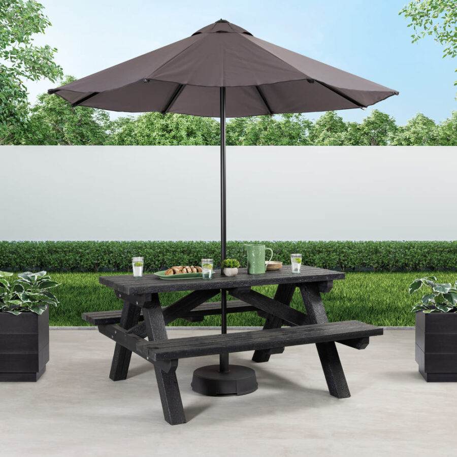 Sparta Anthracite Round Parasol Base - 30kg - Zap Trading