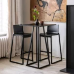 Linea Bar Height Table Square 70cm X 70cm Black Black Mfc Top Insitu