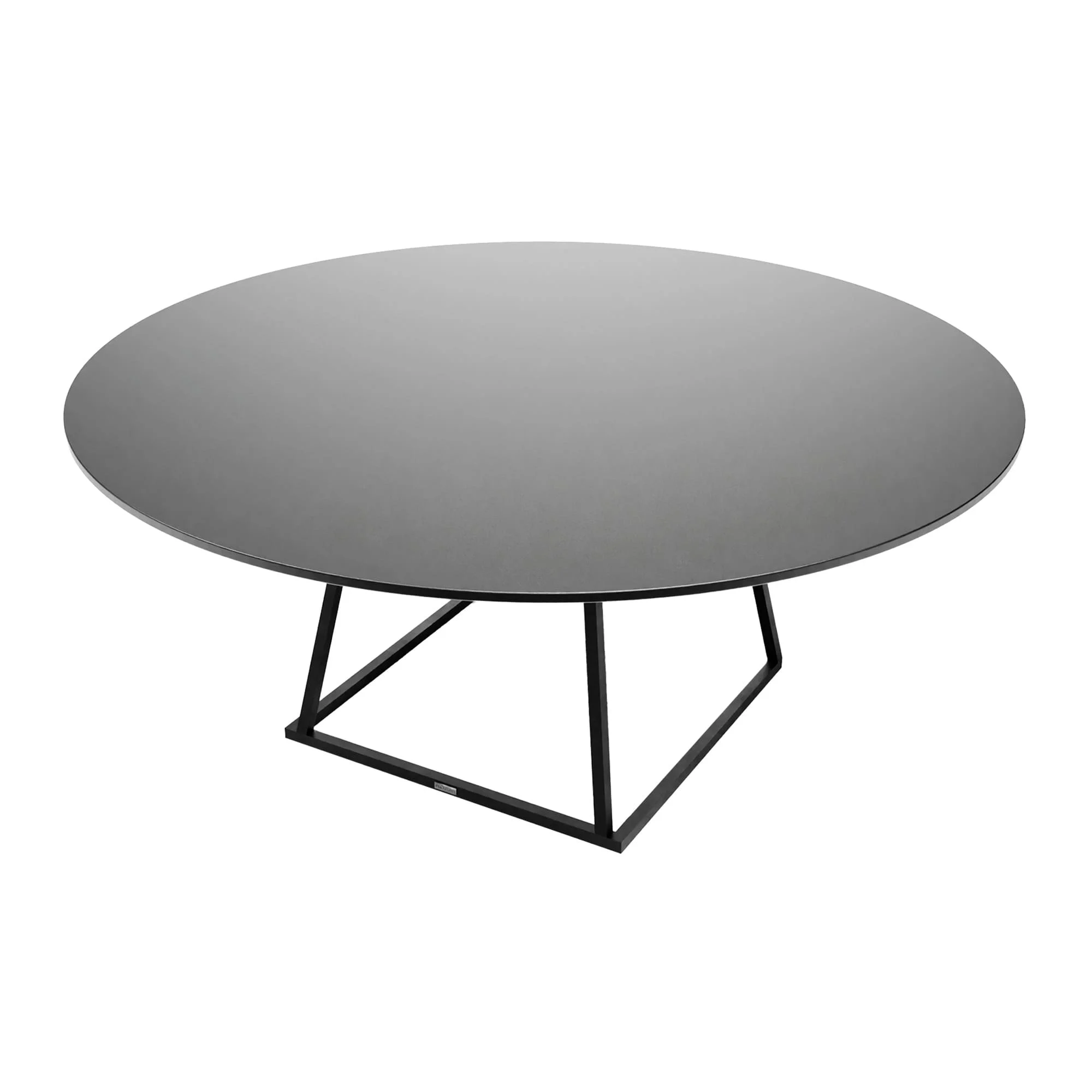 Linea Dining Table Round 180cm Dia Black Black Mfc Top