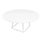 Linea Dining Table Round 180cm Dia White White Mfc Top