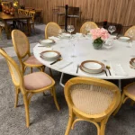 Linea Dining Table Round 180cm Dia White White Mfc Top Insitu 4