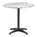 Enduratop Dining Height Table Round Carrara Marble Alby Table Base