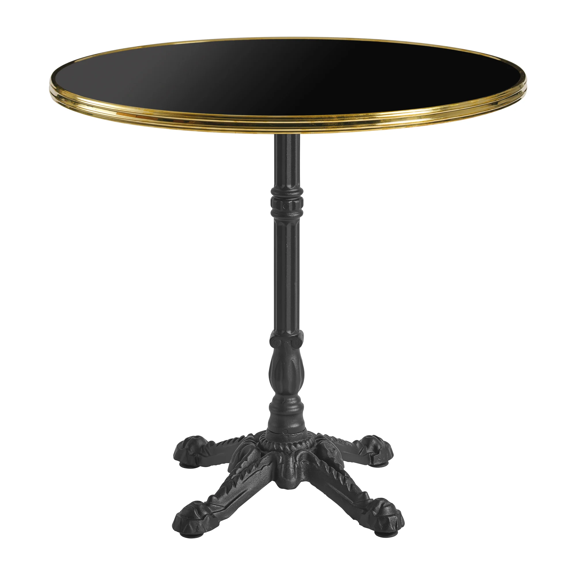 Parisian Dining Height Table Round Black Gold Rim Nevada Table Base