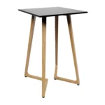 Wings Poseur Table 70x70cm Oak Black Mfc Table Top