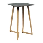 Wings Poseur Table 70x70cm Oak Italian Stone Hpl Table Top