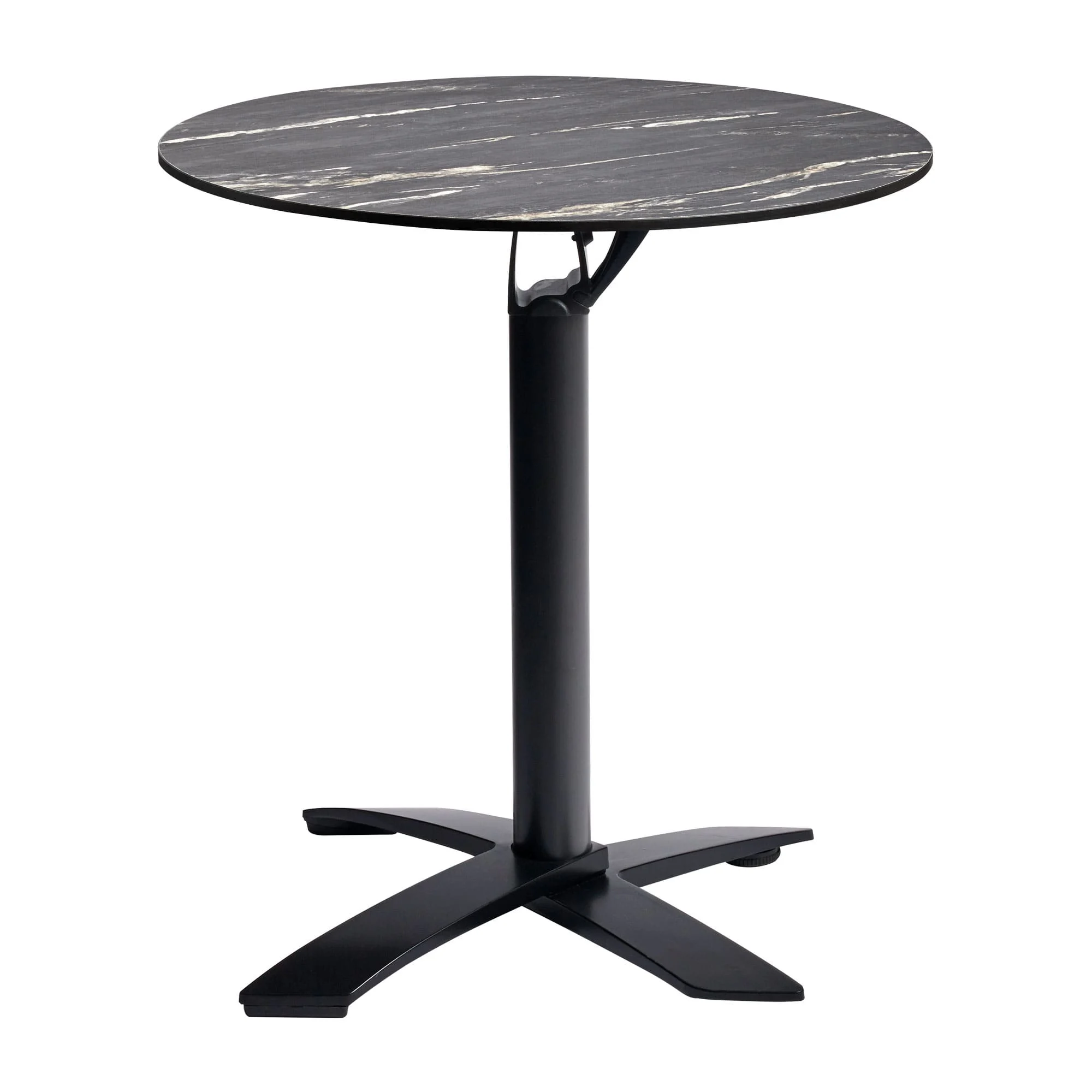 Extrema Dining Height Table Black Marble Arno Deluxe Flip Top Base Black