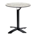 Extrema Dining Height Table Carrara Marble Arno Deluxe Flip Top Base Black