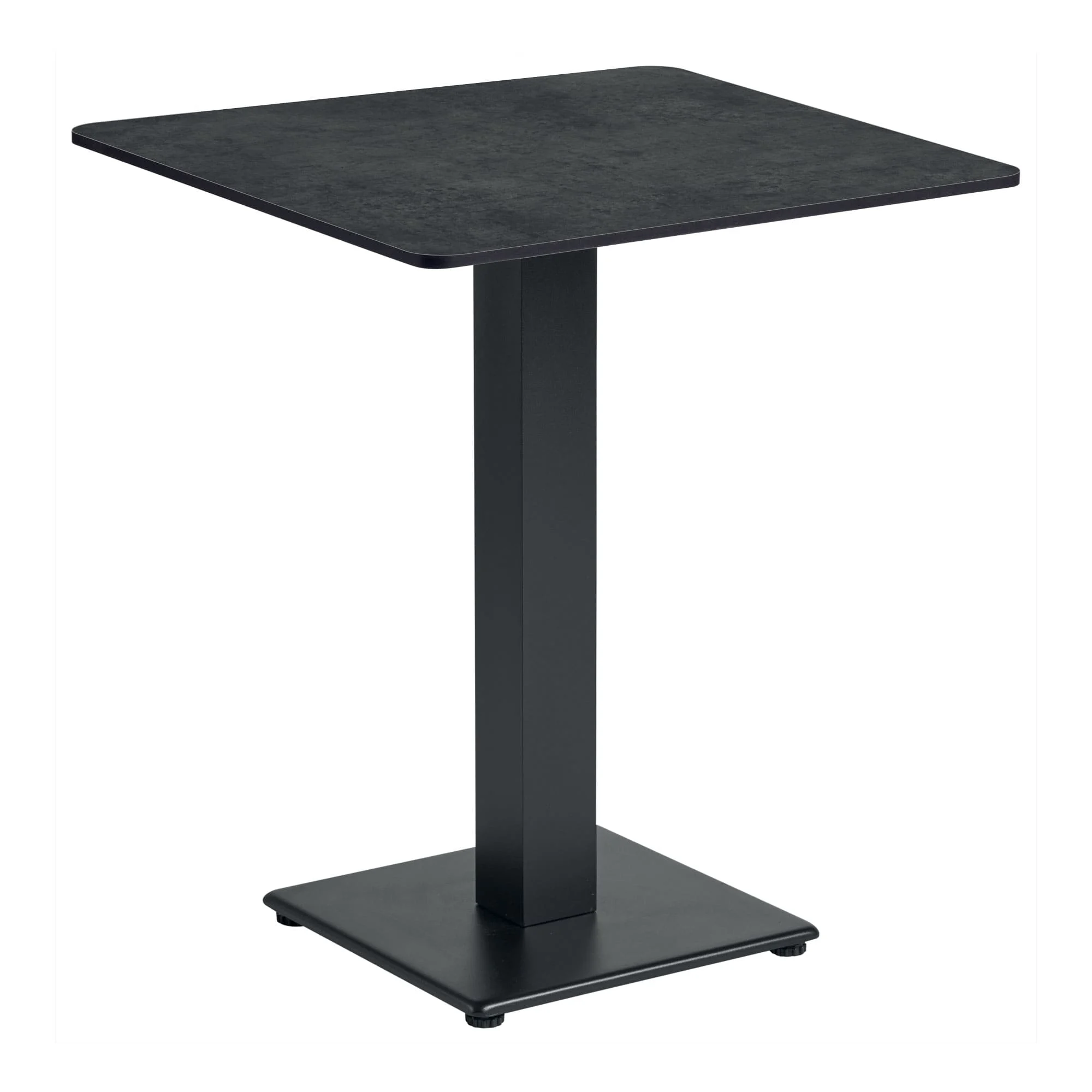 Extrema Dining Height Table Metallic Anthracite Anzio Small Square Base Black