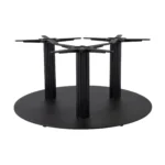 Boston Coffee Height Table Base Extra Large Fluted Round Black