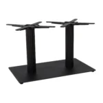 Boston Coffee Height Table Base Large Rectangular Fluted Black