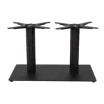 Boston Coffee Height Table Base Large Rectangular Fluted Black Side