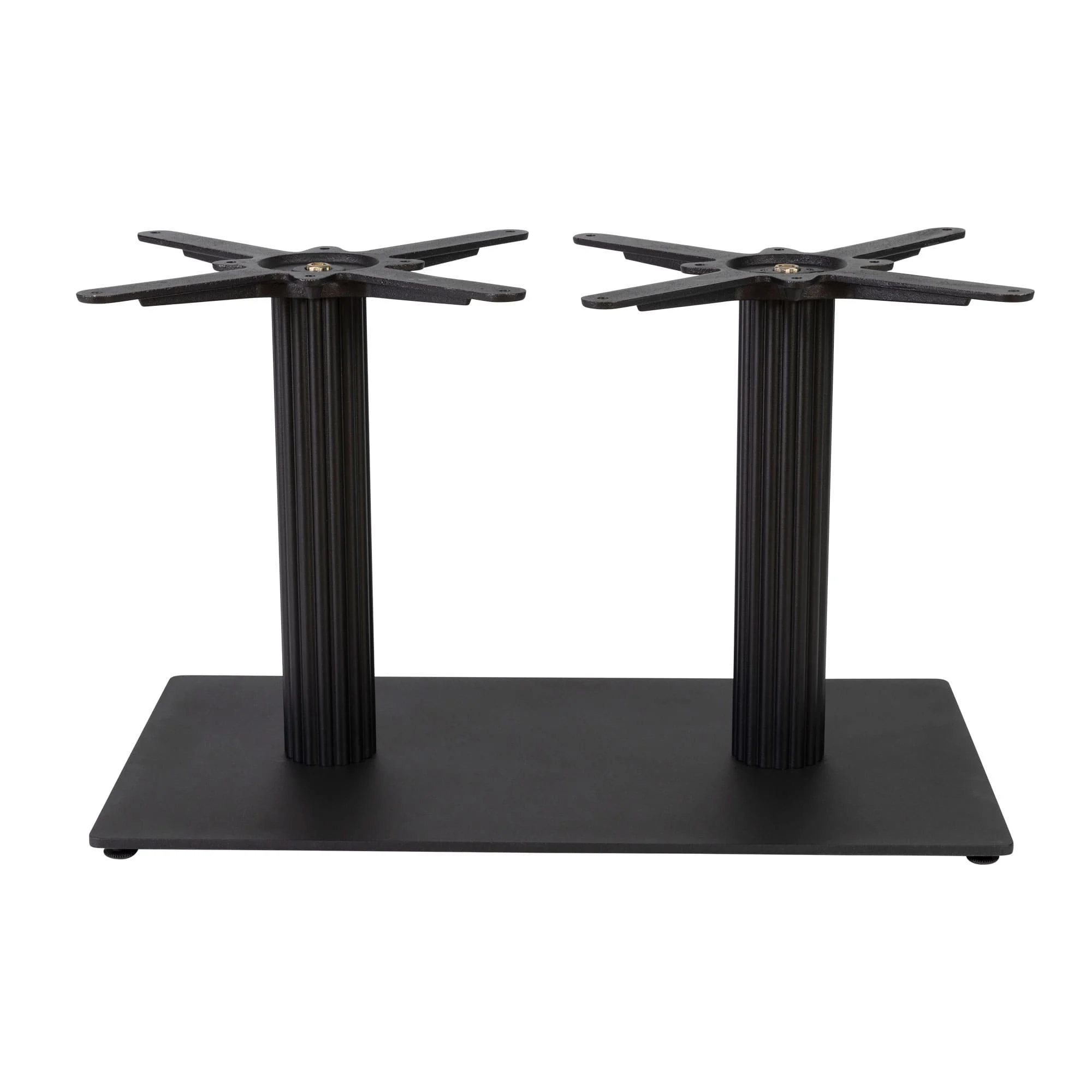 Boston Coffee Height Table Base Large Rectangular Fluted Black Side