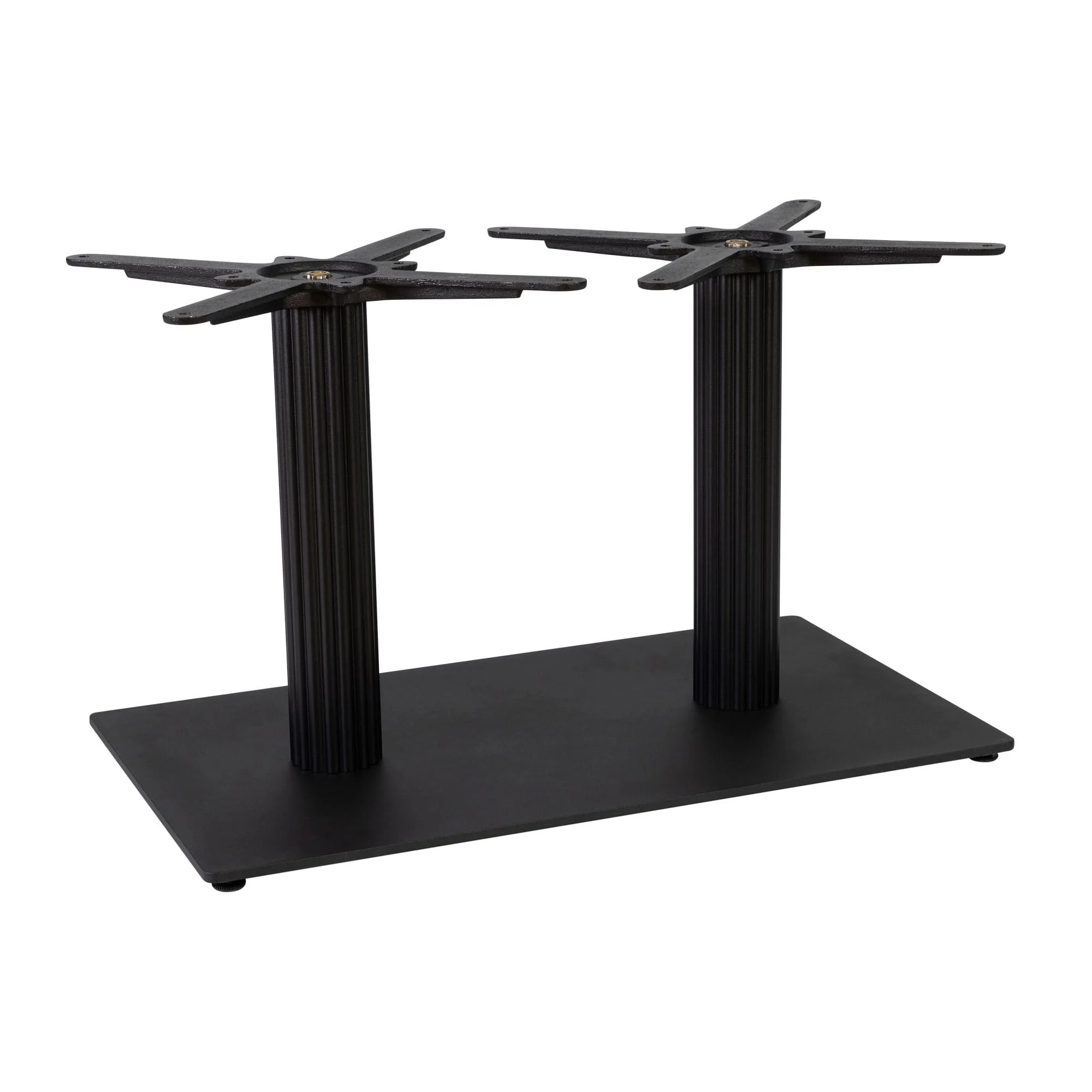 Boston Coffee Height Table Base Large Rectangular Fluted Black