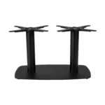 Boston Coffee Height Table Base Large Rectangular Radius Edges Black Side