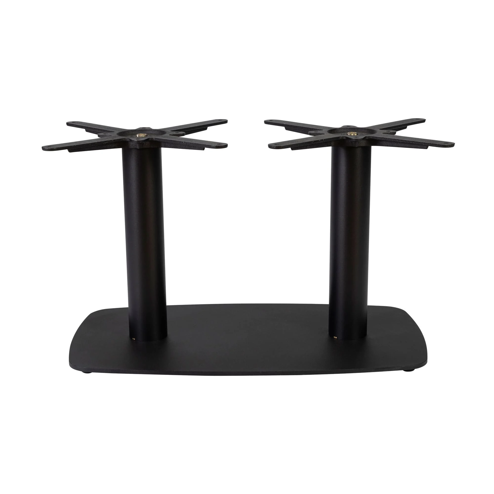 Boston Coffee Height Table Base Large Rectangular Radius Edges Black Side