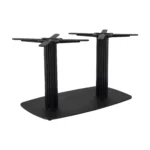 Boston Coffee Height Table Base Large Rectangular Radius Edges Fluted Black
