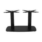 Boston Coffee Height Table Base Large Rectangular Radius Edges Fluted Black Side