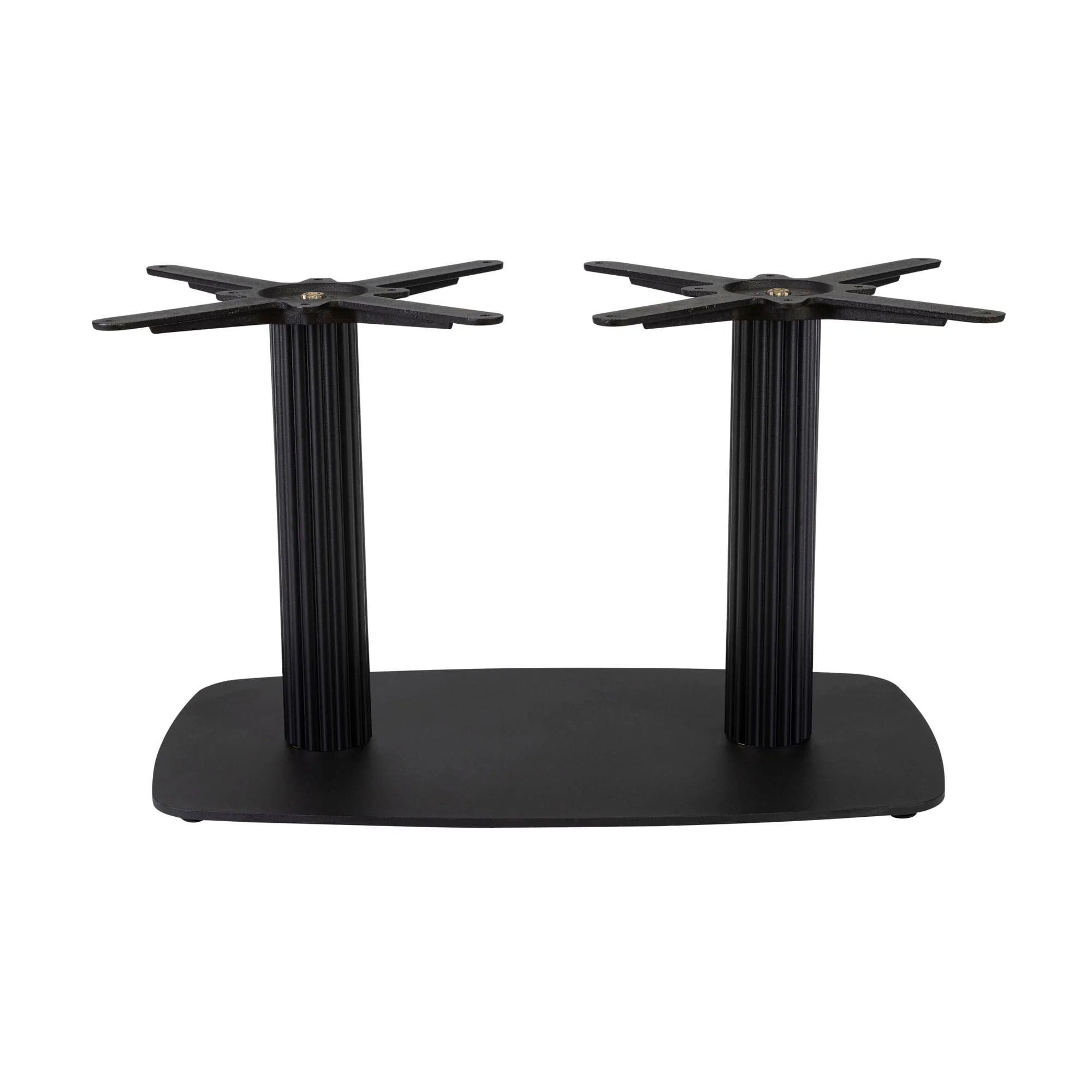 Boston Coffee Height Table Base Large Rectangular Radius Edges Fluted Black Side